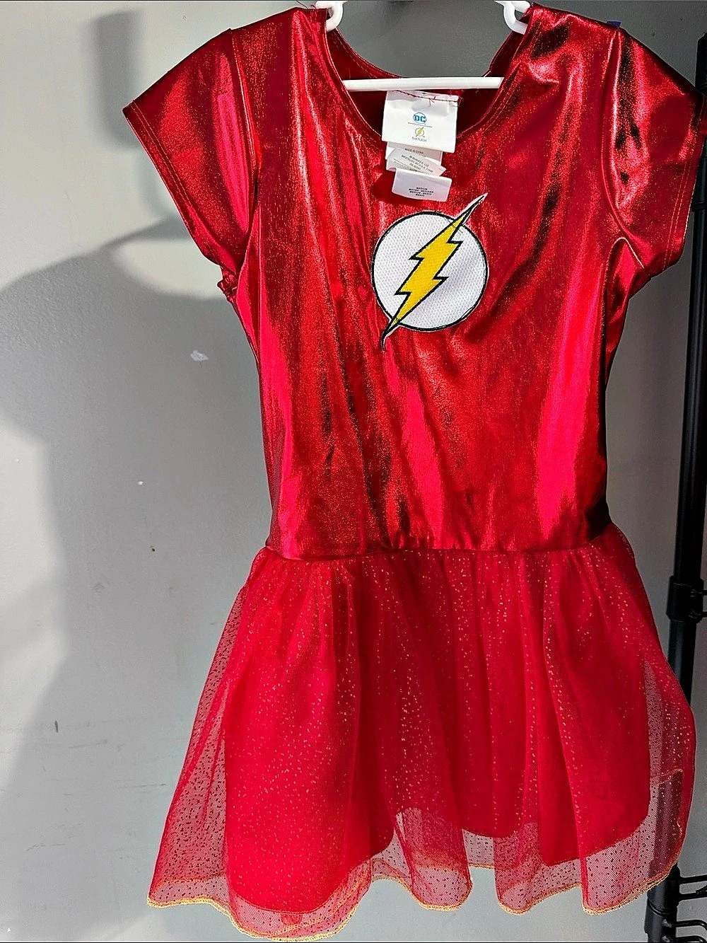 DC Comics The Flash Tutu Costume Dress Girls Medium (8) Red & Yellow